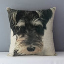 Axyaa Schnauzer Decorative Cushion Cover 45x45cm Cozy Couch Pillow Square Bed Linen Fabric