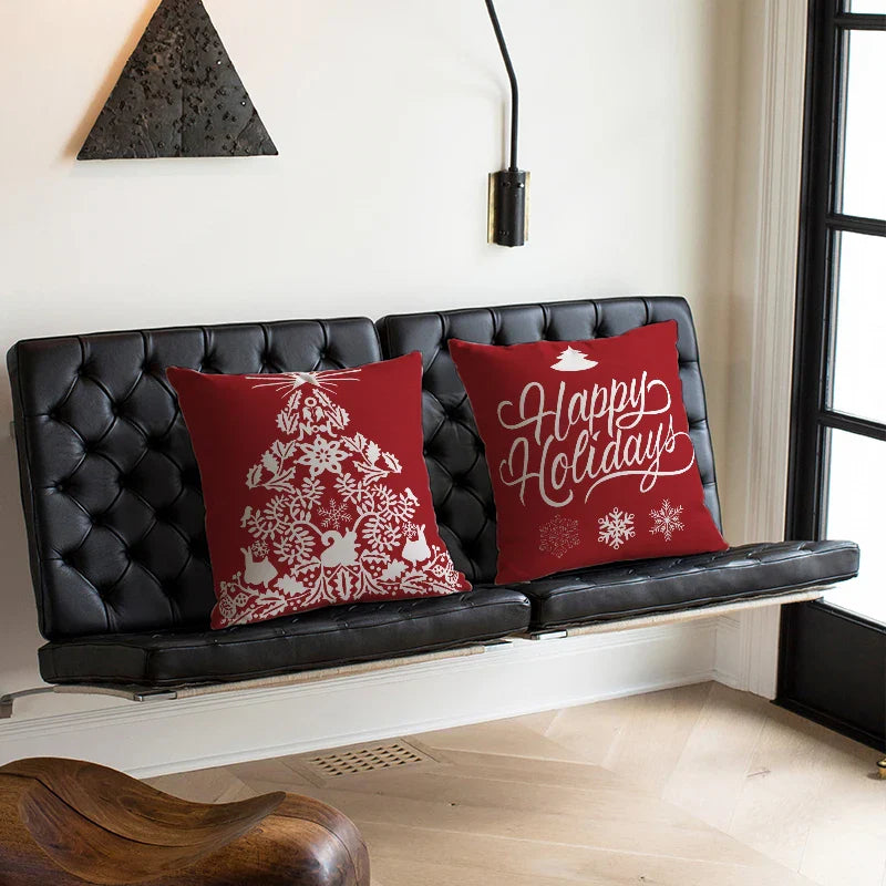 Axyaa Christmas Couch Pillows 45x45 Modern Xmas Home Decor Sofa Cushions
