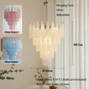 Axyaa Glass Chandeliers Chrome Metal Pendant Lights for Trendy Living Room Decor