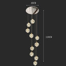 Axyaa Crystal Chandelier Stair Pendant Lamp Living Room Interior Lighting