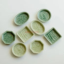 Axyaa Celadon Relief Fruit Nut Jewelry Plate - Elegant Ceramic Snack Dish