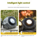 Axya Solar Stone Pond Light: LED Outdoor Garden Decor for Yard, Patio, Lawn.