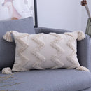 Axyaa Beige Boho Tufted Geometric Cushion Cover for Chic Home Decor