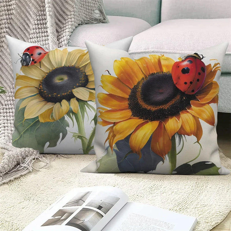 Sunflower Decorative Pillow Cover by Axyaa | Sofa, Car, Living Room Decoration