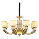 Axyaa Luxury Natural Jade Chinese Chandelier for Living Room Restaurant Villa Duplex