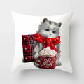 Axyaa Cartoon Cat Animal Sofa Cushion Cover - 45*45 Throw Pillow Home Decor