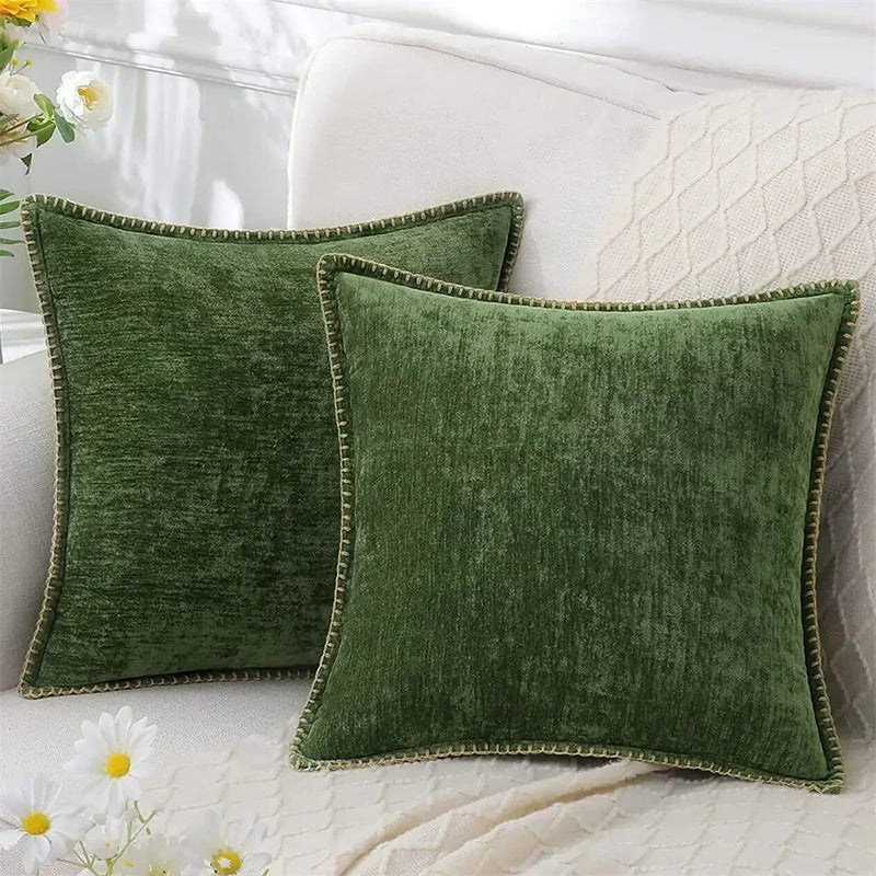 Chenille Cushion Cover 45x45 - Luxury Sofa Throw Pillow Case for Living Room Decor