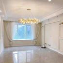 Axyaa Floral Ceramic Chandelier LED Pendant Lamp Luxury Home Lighting