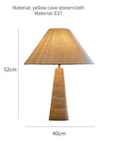 Axyaa Yellow Hole Stone Table Lamp Retro Designer LED Desk Lights