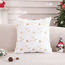 Axyaa Christmas Theme Embroidered Throw Pillow Cover for Home Sofa Decor