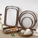 Axyaa Bamboo Tea Tray with Acrylic Handle for Home and Hotel Décor