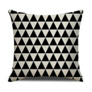 Axyaa Geometric Line Print Linen Cushion Cover - Home & Car Decor Pillowcase