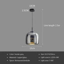 Axyaa Glass Pendant Light in Cognac Smoke LED12w Luxury Hanging Lamp