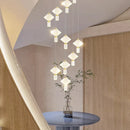 Axyaa Crystal Chandelier Stair Pendant Lamp Living Room Interior Lighting