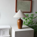 Axyaa Solid Wood Fabric Desk Lamp: Antique Wabi Sabi Style for Bedroom & Living Room