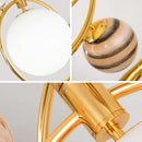 Axyaa LED Glass Ball Chandelier, Earth Design Pendant Lamp for Living Room and Children's Bedroom