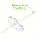Axyaa Transparent Plastic Drinking Cup with Lid and Straw - Set of 3