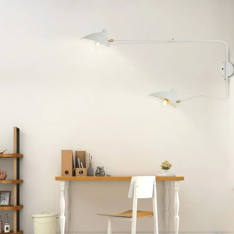 Axyaa Nordic LED Wall Light with Adjustable Long Arm for Living Room & Bedroom