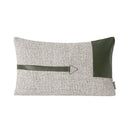 Axyaa Nordic Farmhouse Green Cotton Linen Lumbar Pillow with Metal Buckle