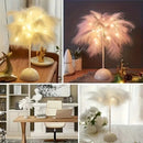 Axyaa Feather Table Lamp: Battery Powered LED Night Light for Bedroom & Wedding Decor