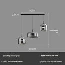 Axyaa Ash Grey Glass Pendant Light LED Chandelier, Modern Nordic Design for Living Room.
