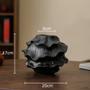 Axyaa Wave Ceramic Vase Desk Decoration with Artificial Flowers