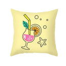Axyaa Summer Fruit Polyester Cushion Cover - Small Fresh Tropical Plants Pillowcase