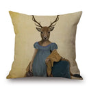 Axyaa Nordic Animal Cartoon Print Cushion Cover - Sofa & Bedroom Decoration Pillowcase
