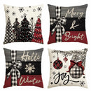 Red Christmas Tree Believe Snowflake Pillow Covers for Home Couch 45x45