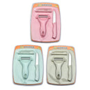 Axyaa Stainless Steel Cutter Set with Wheat Straw Board - Kitchen Tools