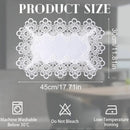 Axyaa White Lace Placemats Set of 2, Embroidered Rectangle Cup Mat, Decorative Table Mats