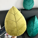 Axyaa Leaf Shaped Pillows: Christmas Green Nordic Style Decor for Living Room & Headboard.