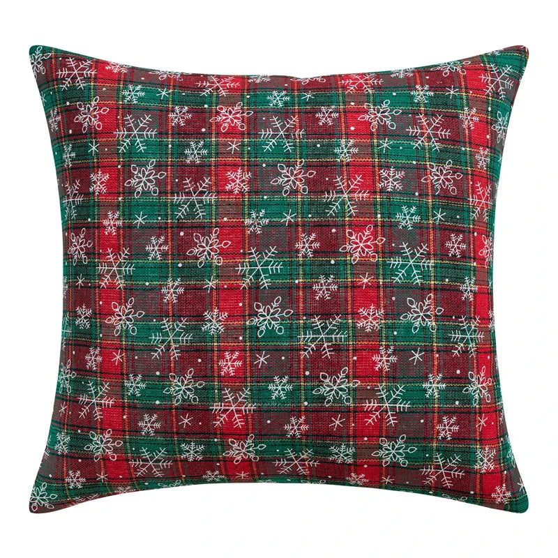 Axyaa Christmas Plaid Cushion Cover for Cheerful Home Decor