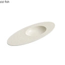 Axya White Ceramic Oval Dinner Soup Plate Snack Pasta Sushi Home Tableware