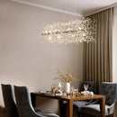 Axyaa Dandelion Gold Crystal Chandelier for Living Room, Dining, Bedroom