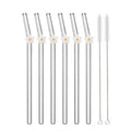 Axyaa Flower Glass Straw Set - 6pcs for Juice Smoothies Milk Party Bar
