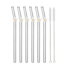 Axyaa Flower Glass Straw Set - 6pcs for Juice Smoothies Milk Party Bar