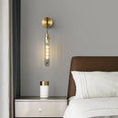 Axyaa Clear Glass Wall Lamp: Copper E14 Sconce, Gold/Black Metal Bedside Fixture