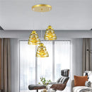 Axyaa Spring Metal Cage Pendant Lamp - Vintage Plating, 3-Lights Creative Hanging Lamps