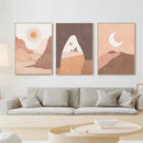 Axyaa Boho Mountain Desert Wall Art Canvas Painting Posters for Home Decor