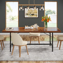 Rustic Axyaa Dining Table: 70.9-Inch Wood Table for 6-8 People with Metal Frame