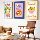 Axyaa Wine & Pasta Night Poster Set for Trendy Bar Cart and Maximalist Room Decor