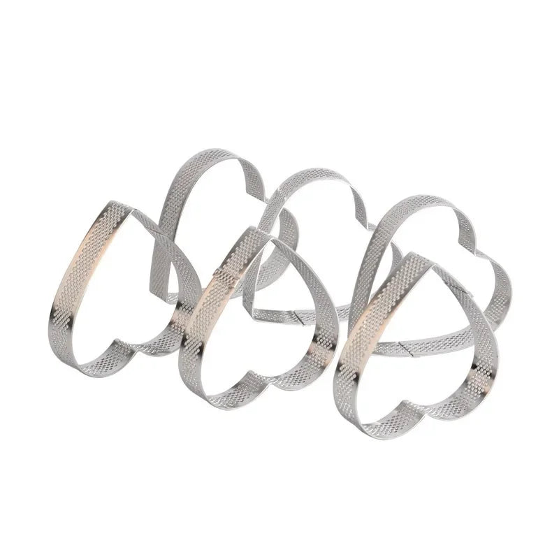 Axya Heart Shaped Fruit Pie & Mousse Cake Mold - Stainless Steel Tart Ring