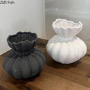 Axyaa Lotus Ruffles Ceramic Vase: Aesthetic Floral Room Decor & Flowers Arrangement