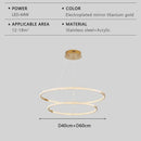 Axyaa Stainless Steel LED Pendant Light with Remote Control Dimming - Modern Circular Design