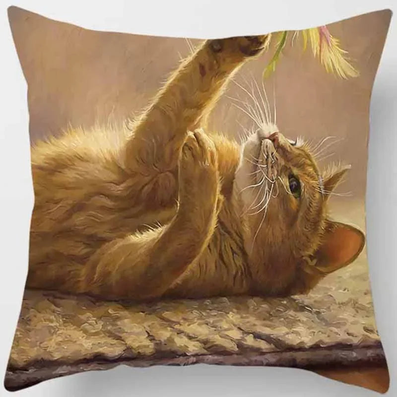 Cute Cat Print Pillowcase for Home Decor - Axyaa Brand