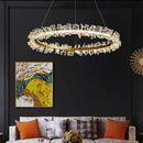 Luxury Crystal Pendant LED Chandelier by Axyaa - Designer Dimmable Circle Fixture