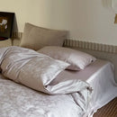 Axyaa Cotton Satin Jacquard Duvet Cover Set - Queen Size Luxury Bedding Set