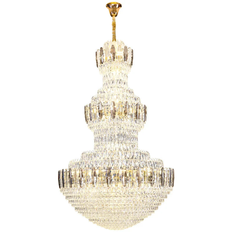 Axyaa Crystal Chandelier: Luxe Lighting for Hotel Lobby & Villa