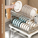 Axyaa Over Sink Dish Drying Rack Utensil Holder Countertop Organizer